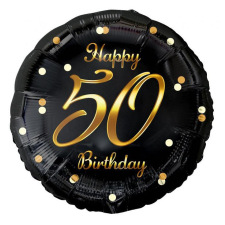 Boldog születésnapot Happy Birthday 50 B&C Gold fólia lufi 36 cm party kellék