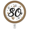 Boldog születésnapot Happy Birthday 80 Milestone papírtányér 8 db-os 23 cm FSC