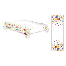 Boldog születésnapot Happy Birthday Dots papír asztalterítő 120x180 cm lakástextília