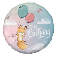 Boldog születésnapot Happy Birthday Fox, Róka fólia lufi 36 cm party kellék