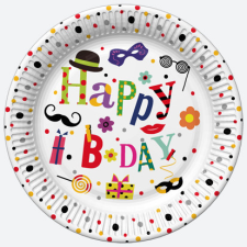 Boldog születésnapot Happy Birthday Funny papírtányér 8 db-os 18 cm party kellék