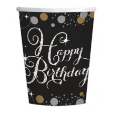 Boldog születésnapot Happy Birthday Gold papír pohár 8 db-os 250 ml party kellék