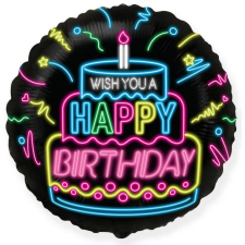 Boldog születésnapot Happy Birthday Neon fólia lufi 48 cm party kellék