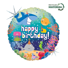 Boldog születésnapot Happy Birthday Ocean Holo fólia lufi 46 cm party kellék