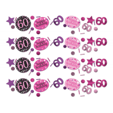 Boldog születésnapot Happy Birthday Pink 60 konfetti party kellék