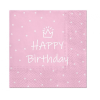 Boldog születésnapot Happy Birthday Rózsaszín Light Pink szalvéta 20 db-os 33x33 cm