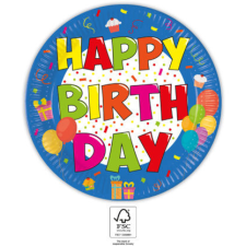 Boldog születésnapot Kokliko Happy Birthday papírtányér 8 db-os 23 cm FSC party kellék