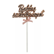  Boldog születésnapot rosegold színű tortabeszúró, tortadísz sütés és főzés