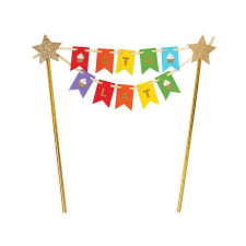 Boldog születésnapot Sto Lat Rainbow torta dekoráció party kellék