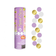 Boldog születésnapot Színes Gold-Lilac-White konfetti kilövő 15 cm party kellék