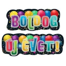 Boldog Új Évet! Feliratú Szilveszteri Banner - 135 cm x 28 cm party kellék