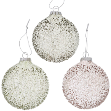 Boltze Home Hedda gömbdísz 8 cm válogatás három kivitelben bézs - zsálya karácsonyfadísz