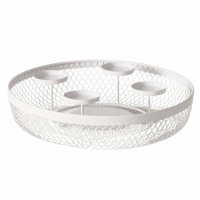 Boltze Vika teamécsestartó kerek 8 cm x 34 cm x 8 cm szürke karácsonyi dekoráció