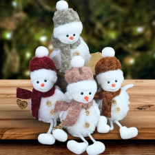  Bolyhos textil hóember 4 féle dekorációs kellék