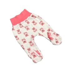 Bomer Pamut bébi nadrág - Fehér/Rózsaszín Macis 68 babanadrág