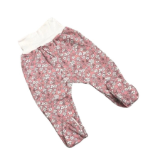 Bomer Pamut bébi nadrág - Púder Rózsaszín/Fehér Virágos 68 babanadrág