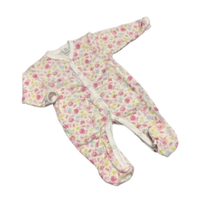 Bomer Pamut Ujjas Rugdalózó - Fehér Alapon Rózsaszín Apró Rózsák 56 rugdalózó