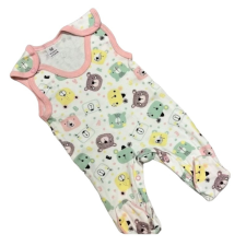 Bomer Pamut Ujjatlan Rugdalózó - Fehér Rózsaszín Menta Macis 80 rugdalózó