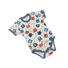 Bomer Rövid ujjú Body - Fehér/Türkiz Macis - 74 kombidressz, body