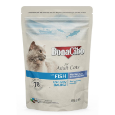 BonaCibo Bonacibo Pouch - Wet Adult Cat Food - Mackarel 85 g macskaeledel