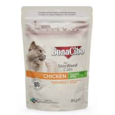 BonaCibo Bonacibo Pouch - Wet Adult Cat Food - Sterilised - Chicken 85 g macskaeledel