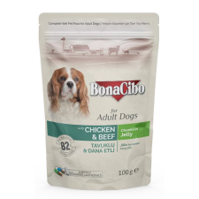Bonacibo Pouch - Wet Aadult Dog Food - Chicken & Beef 100 g kutyaeledel