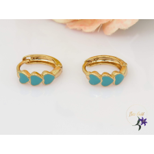  Bonita antiallergén kiskarika fülbevaló kék szivecskével-18K fülbevaló