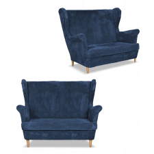  Bonito Skandináv Kordbársony Csíkos Szárnyas Kanapé Family Furniture Sötétkék bútor