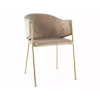  Bono Velvet Bézs Bársony Étkezőszék Arany Fém Vázzal
