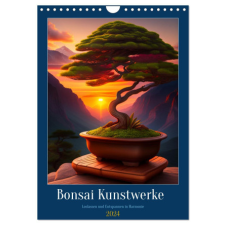  Bonsai Kunstwerke (Wandkalender 2024 DIN A4 hoch), CALVENDO Monatskalender naptár, kalendárium