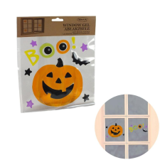 Boo Halloween ablakzselé tökös dekoráció
