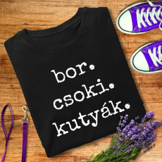  Bor, csoki, kutyák - női póló