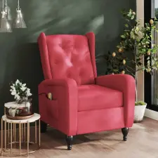  Bordó bársony dönthető masszázsfotel masszázsfotel
