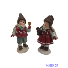  Bordó ruhás téli figura dekorációs kellék