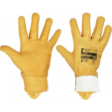  Bőrkesztyű Vacher, sárga, 10