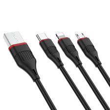 Borofone BX17 3az1-ben töltőkábel (Micro-USB, Type-C, Lightning csatlakozó) kábel és adapter