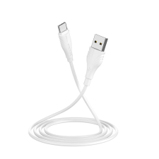 Borofone USB apa - USB-C apa Adat- és töltőkábel 3m - Fehér kábel és adapter