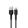 Borofone X16 USB-A apa - USB-C apa Adat és töltő kábel - Fekete (1m) (BX16UBK)