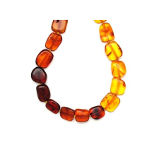  Borostyán lapcsiszolt 9-18x8-12mm nyaklánc 50cm nyaklánc