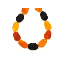  Borostyán matt pebble 10-16x14-20mm nyaklánc 45cm nyaklánc