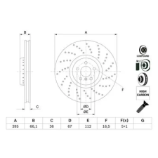 Bosch féktárcsa 0 986 479 F55 autóalkatrész