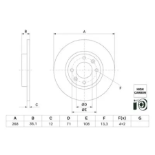 Bosch féktárcsa 0 986 479 H54 autóalkatrész