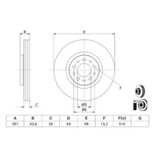 Bosch féktárcsa 0 986 479 J45 autóalkatrész