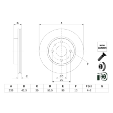 Bosch féktárcsa BOSCH 0 986 479 E34 féktárcsa