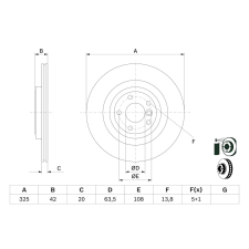 Bosch féktárcsa BOSCH 0 986 479 E61 féktárcsa