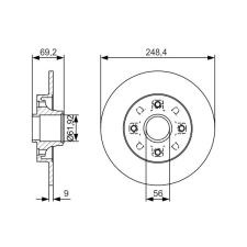 Bosch féktárcsa BOSCH 0 986 479 S43 féktárcsa