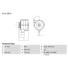 Bosch generátor 0 986 034 110 autóalkatrész