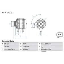 Bosch generátor 0 986 046 170 autóalkatrész