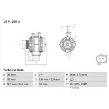 Bosch generátor 0 986 047 670 autóalkatrész