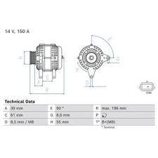 Bosch generátor 0 986 084 870 autóalkatrész